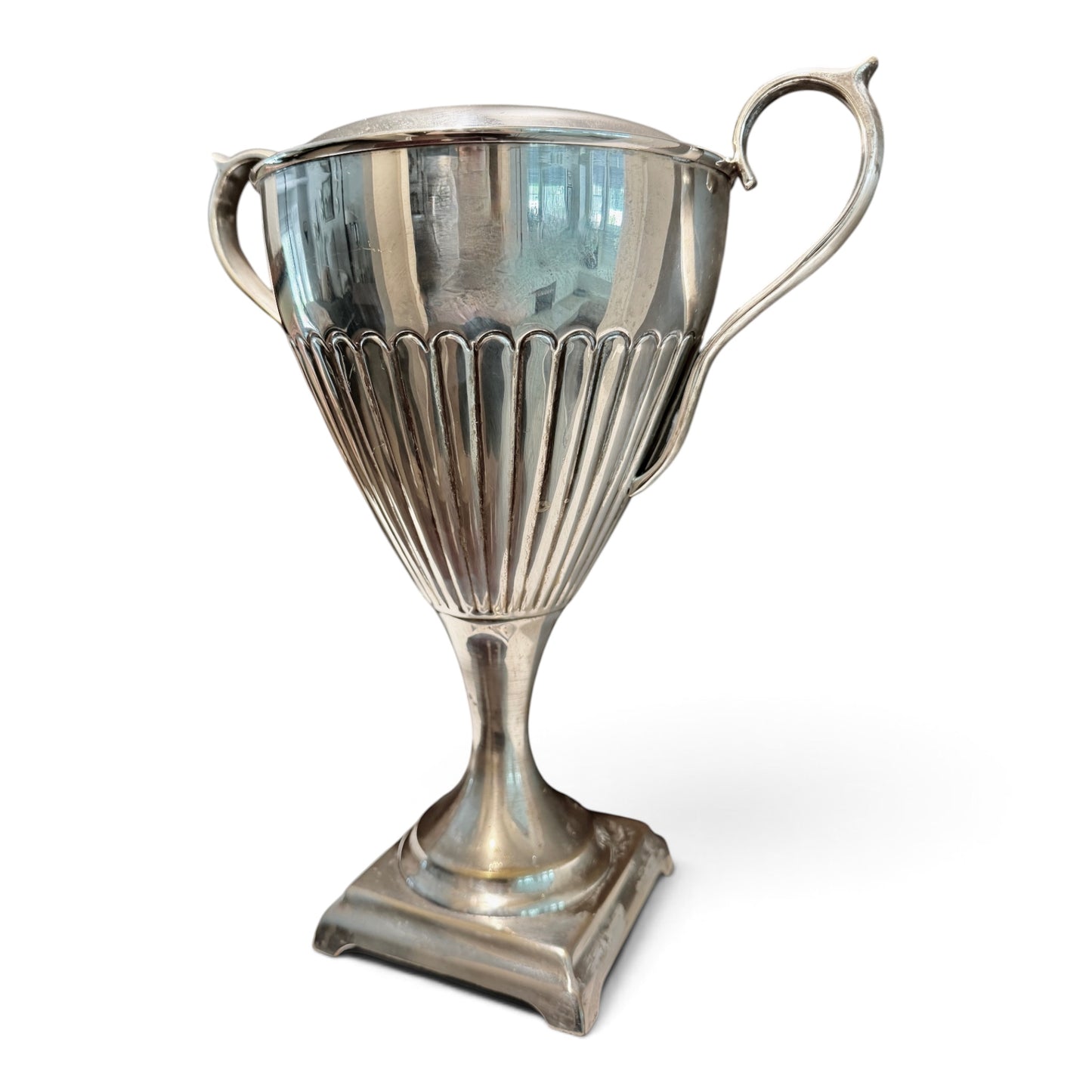 Large Antique Silver Regency Style Loving Cup Trophy