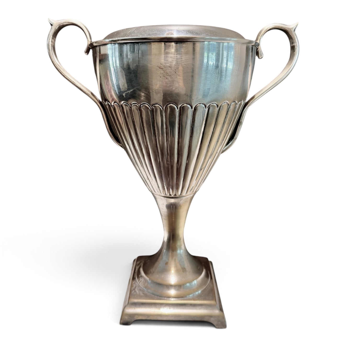 Large Antique Silver Regency Style Loving Cup Trophy