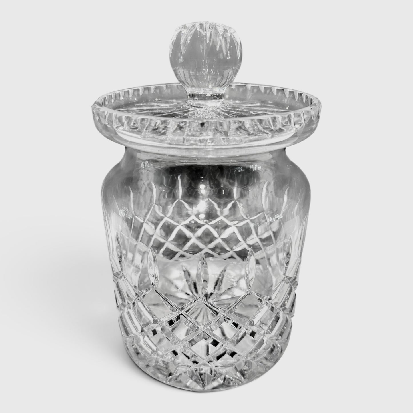 Vintage Samobor Hand-Cut Lead Crystal Biscuit Barrel, Yugoslavia