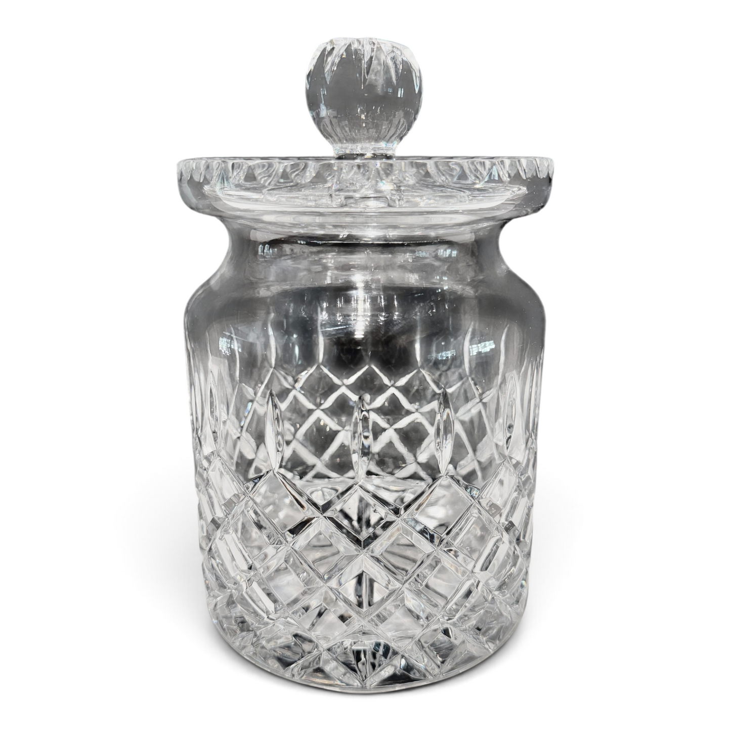Vintage Samobor Hand-Cut Lead Crystal Biscuit Barrel, Yugoslavia