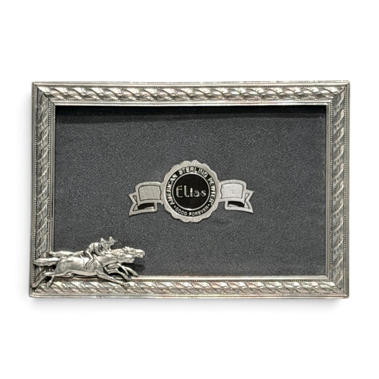 Vintage Elias Sterling Pewter Horse Racing Frame