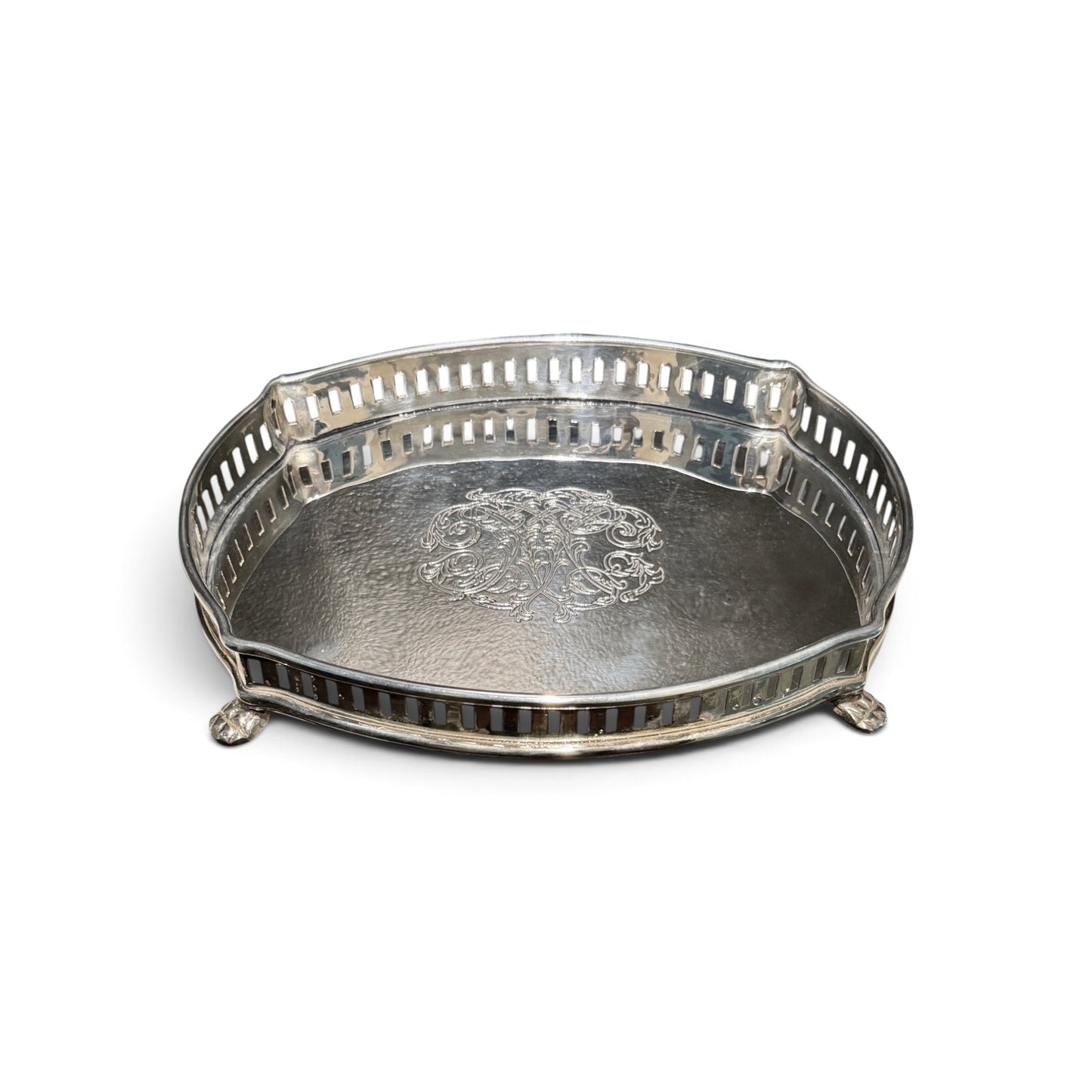 Vintage Silver Vanity Gallery Tray