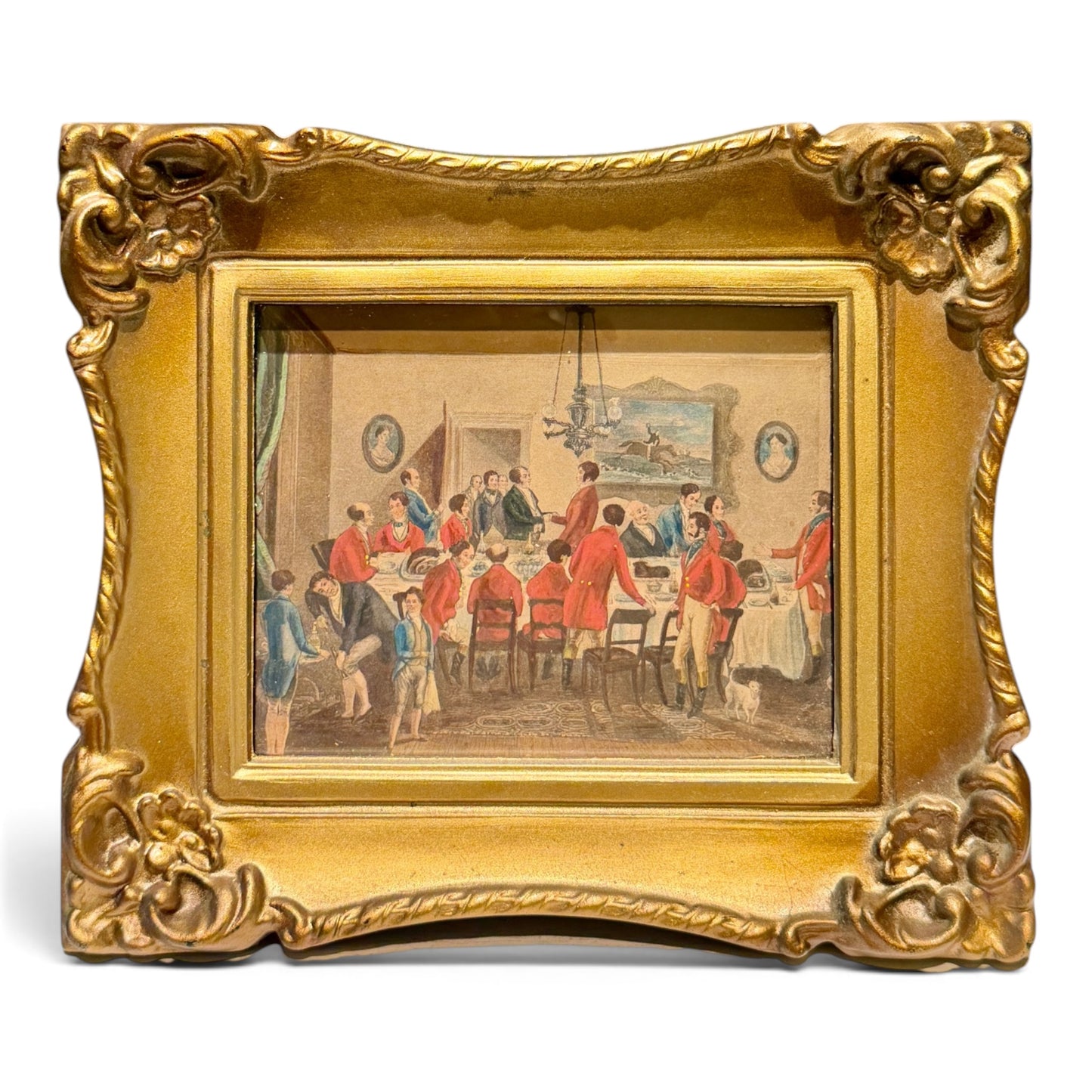 Set of Three Antique Fox Hunting Lithographs in Original Gilt Sirocco Frames