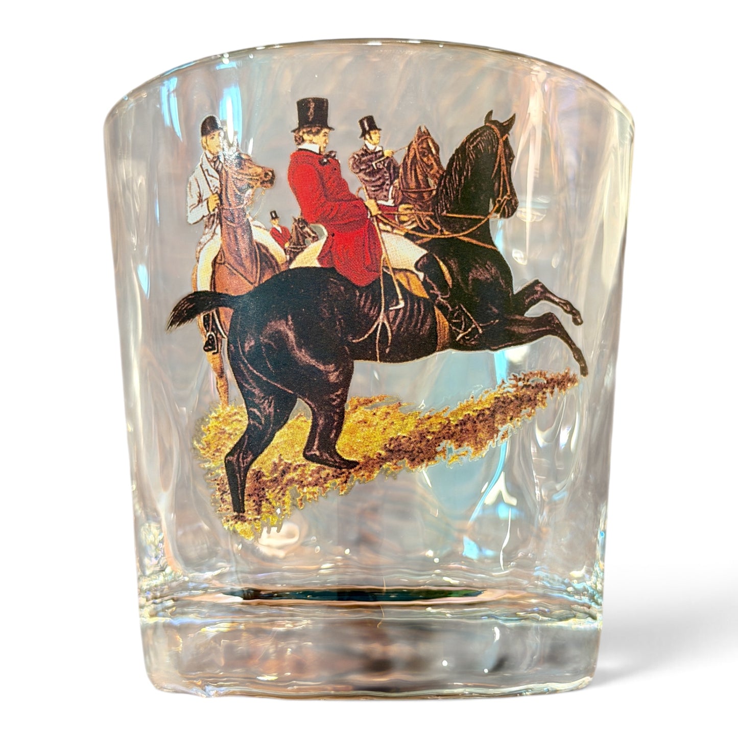 Vintage English Fox Hunt Equestrian Rocks Glasses – Pair