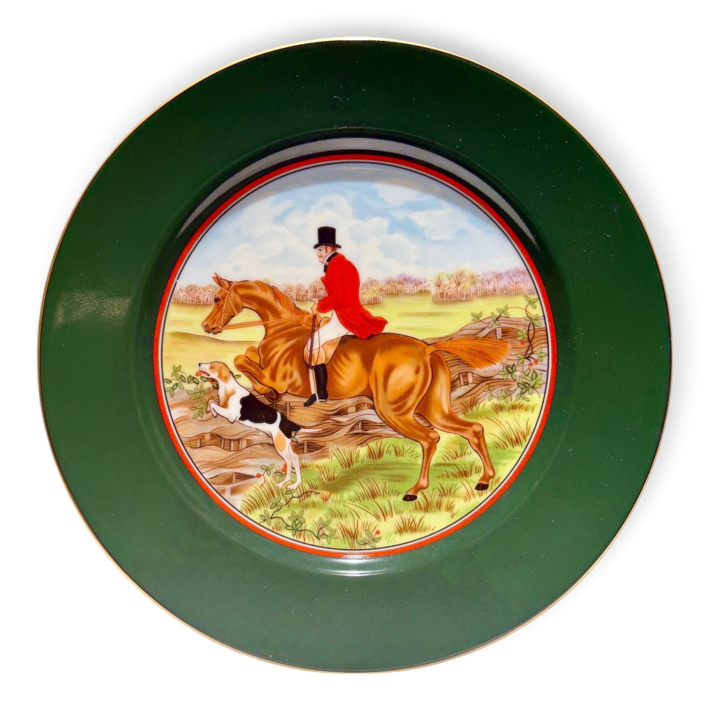 Vintage Fitz & Floyd Tally Ho Fox Hunt Plates – Set of 3