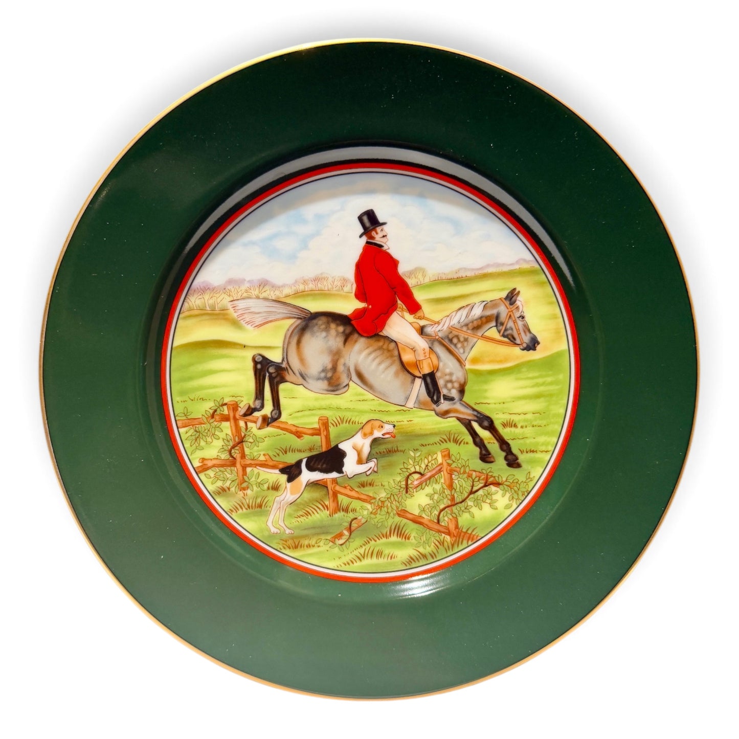 Vintage Fitz & Floyd Tally Ho Fox Hunt Plates – Set of 3