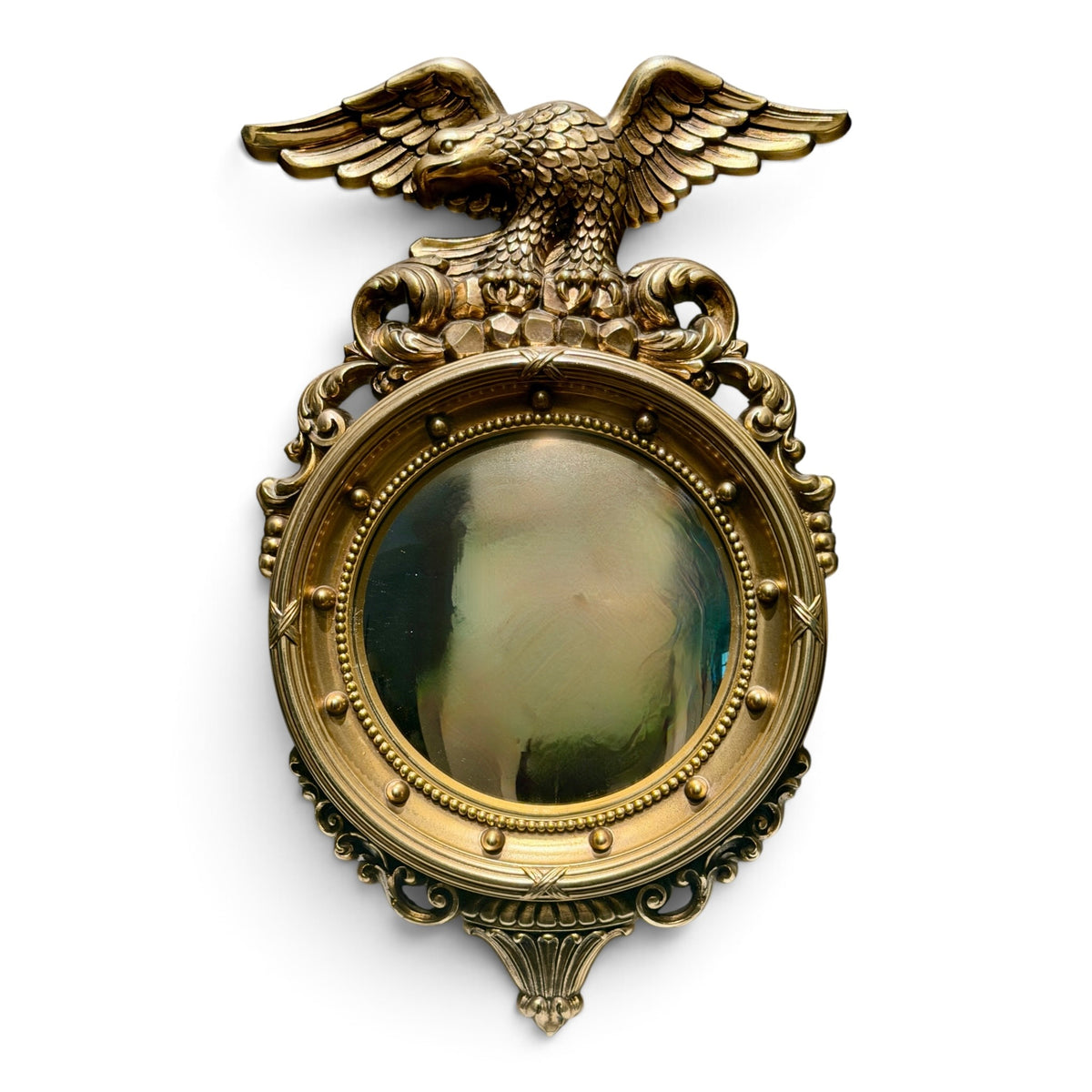 Vintage American Federal Eagle Convex Bull’s-Eye Mirror