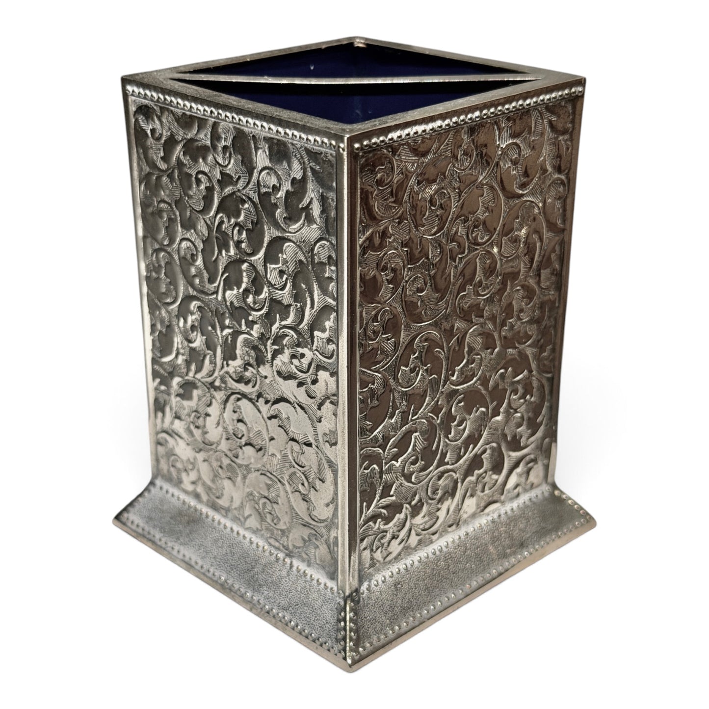 Vintage Ornate Silver Makeup Brush or Pen Holder