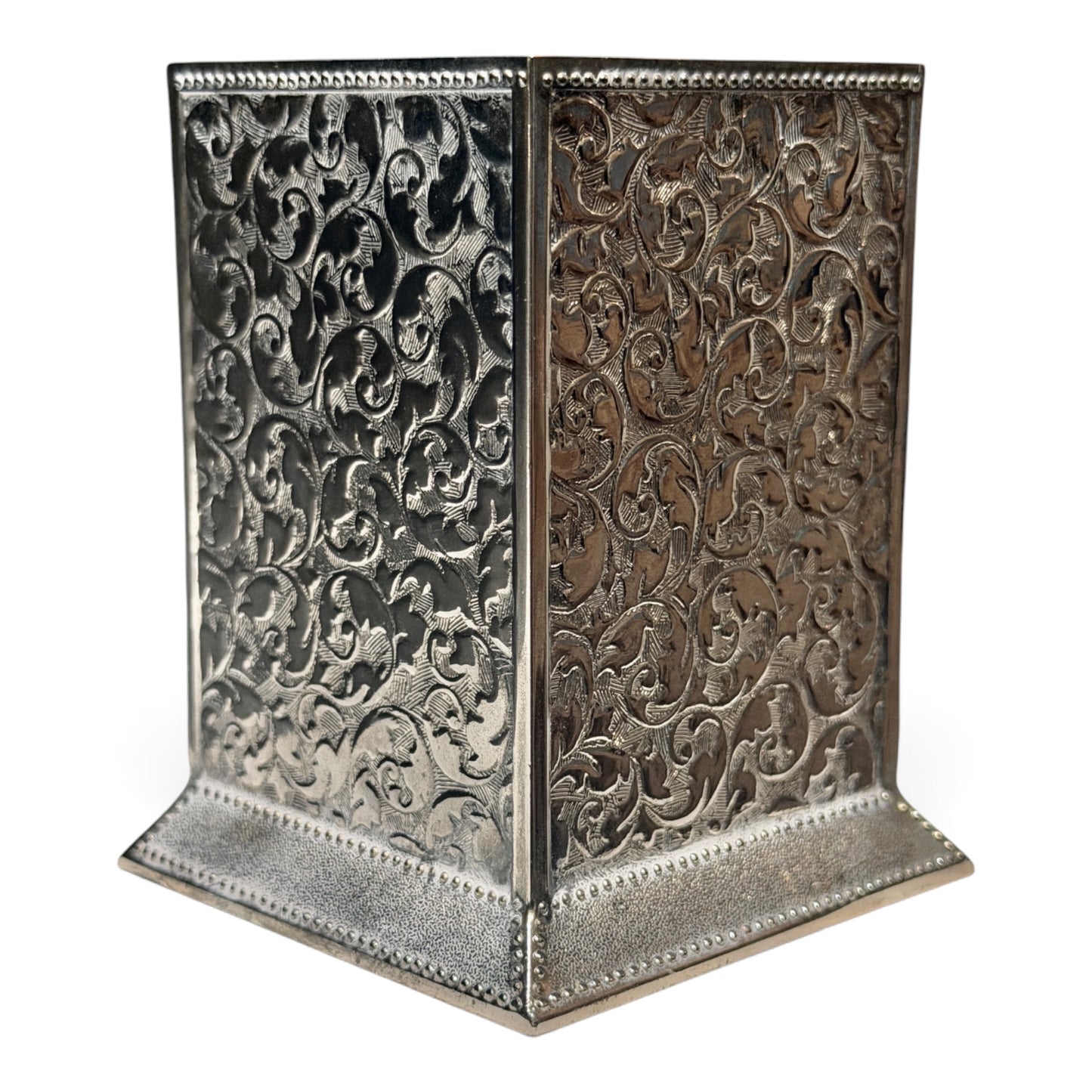 Vintage Ornate Silver Makeup Brush or Pen Holder