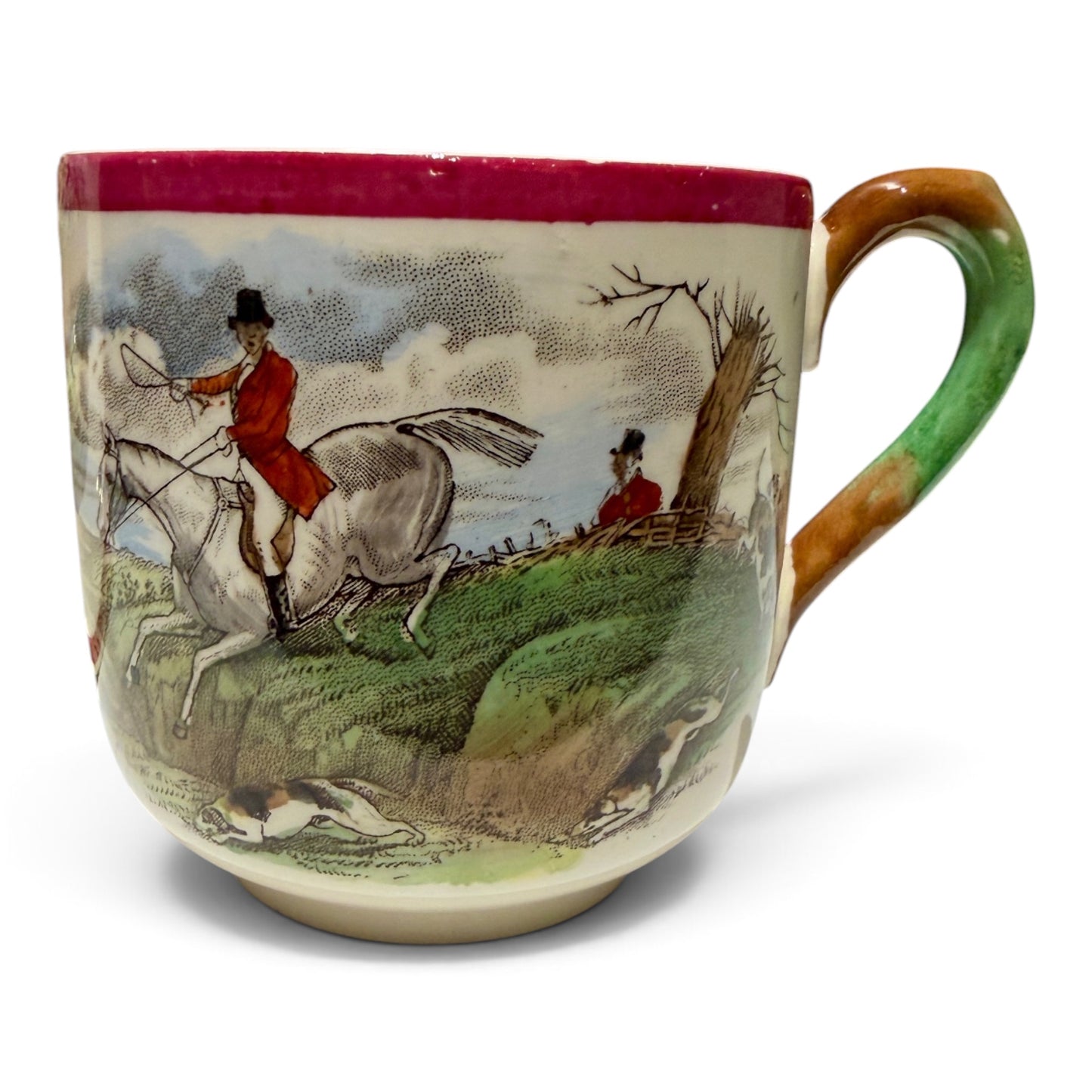 Antique Copeland Spode Herring’s Hunt “The First Over” Fox Hunt Cup & Saucer
