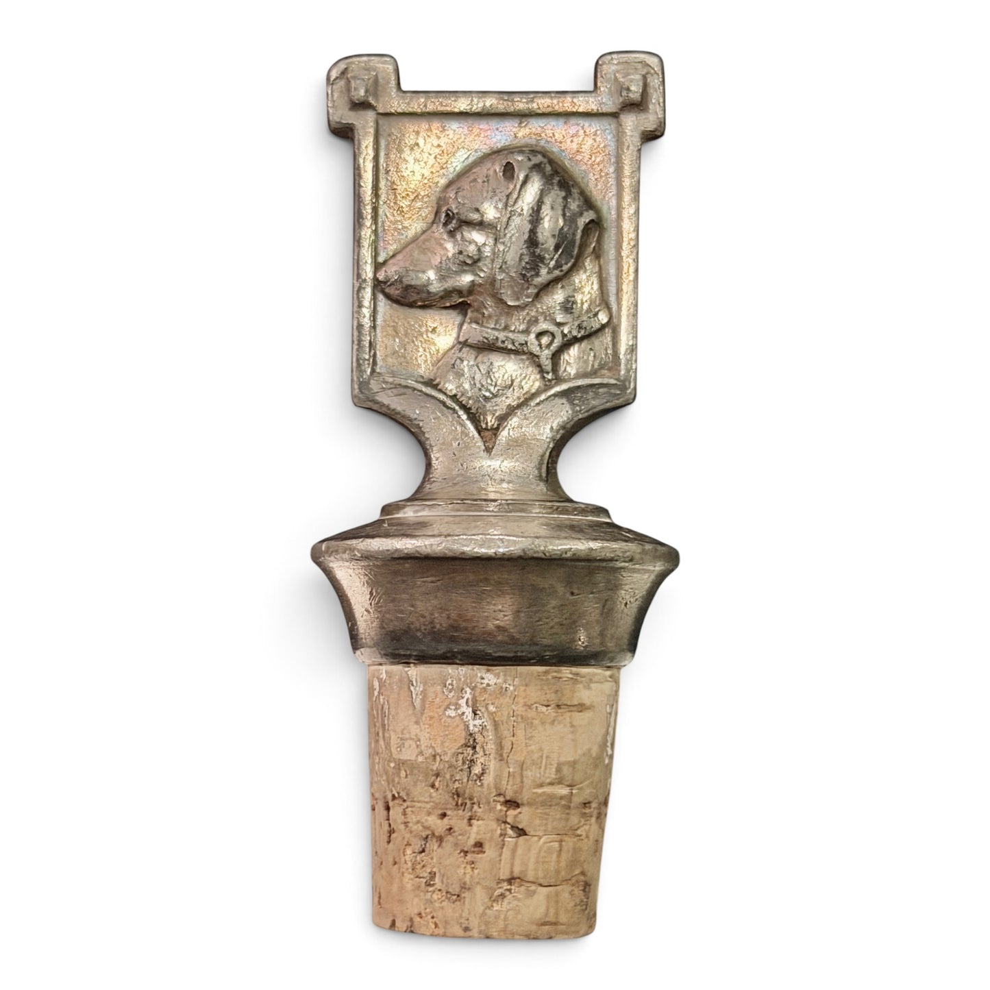 Antique Hound & Pheasant Sporting Corked Bottle Stopper