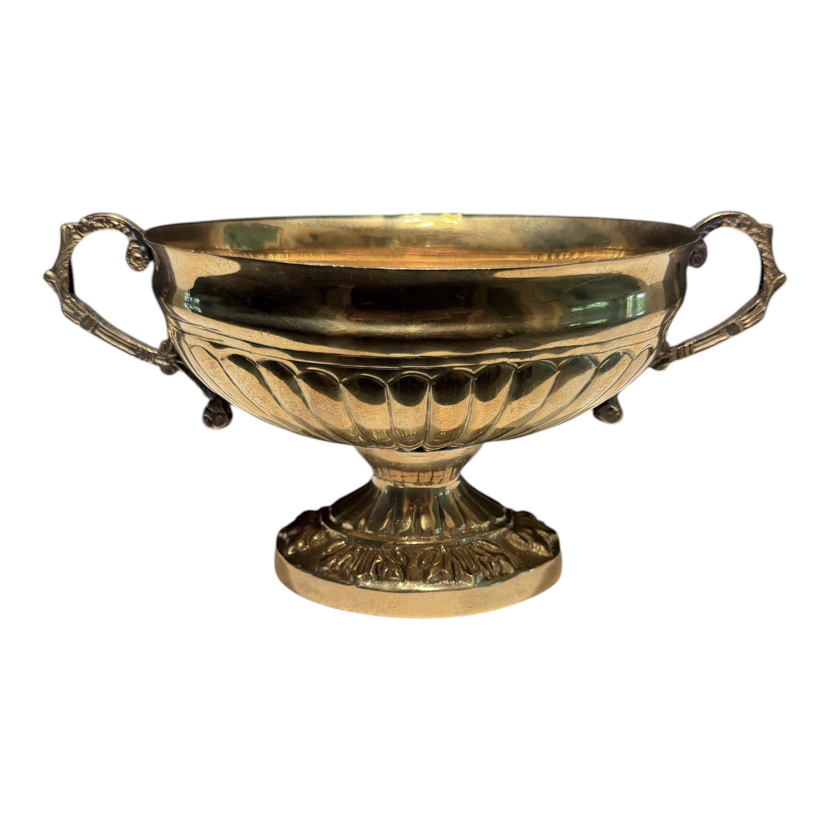 Vintage Brass Neoclassical Empire Pedestal Jardinière