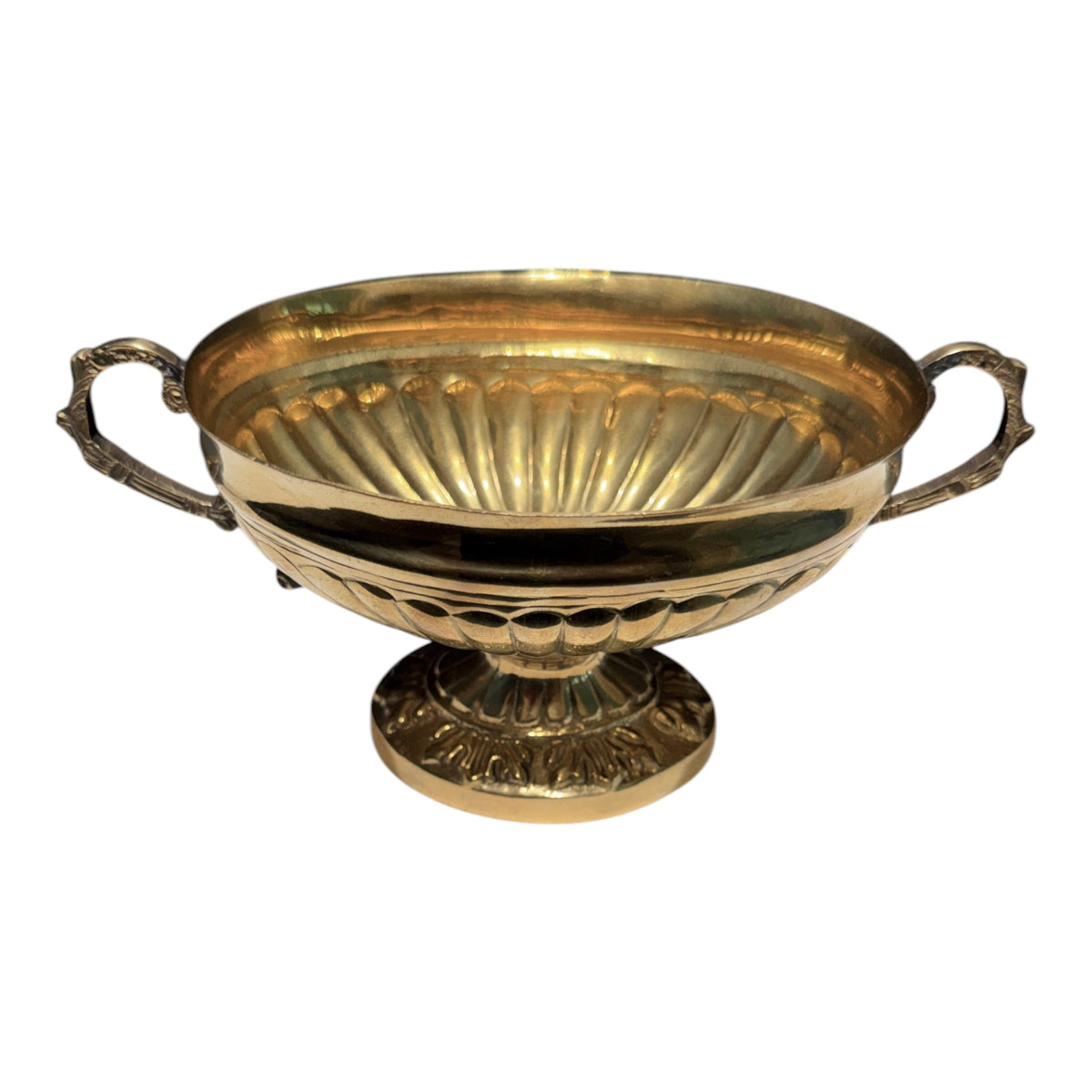Vintage Brass Neoclassical Empire Pedestal Jardinière