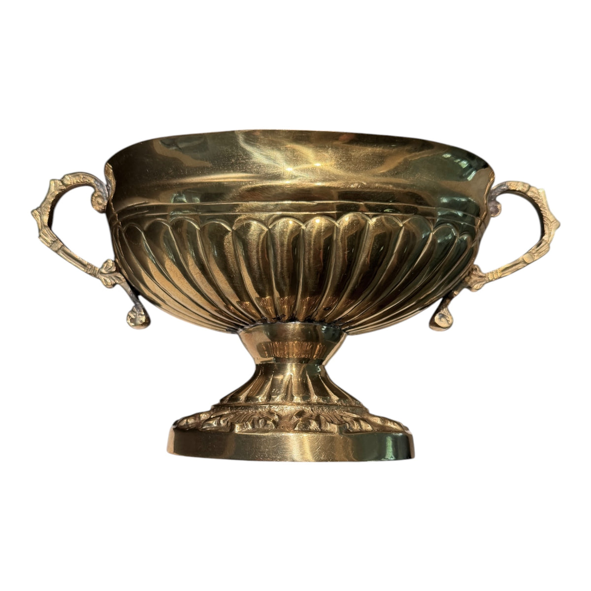 Vintage Brass Neoclassical Empire Pedestal Jardinière