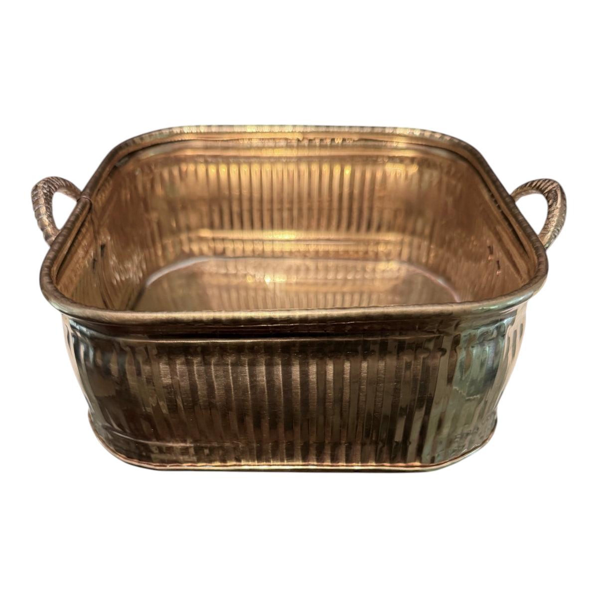 Vintage Brass Jardinière with Ornate Handles