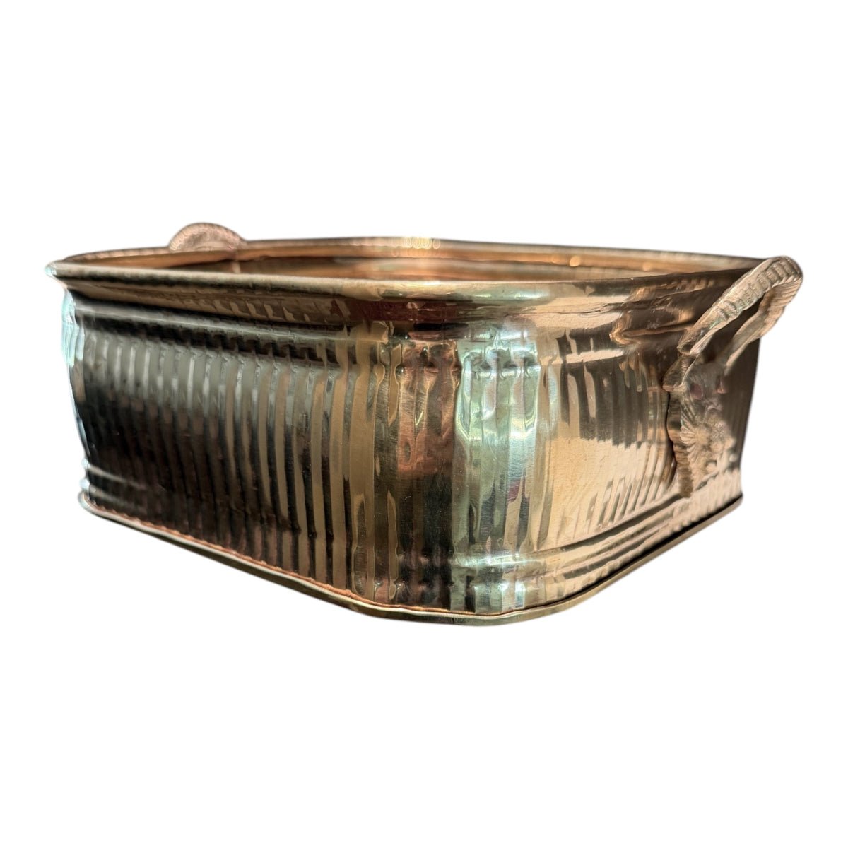 Vintage Brass Jardinière with Ornate Handles
