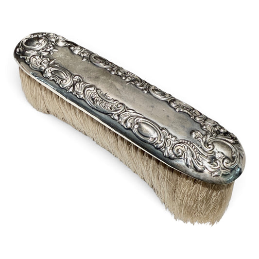 Antique Sterling Silver Repoussé Clothes Brush | Unmonogrammed