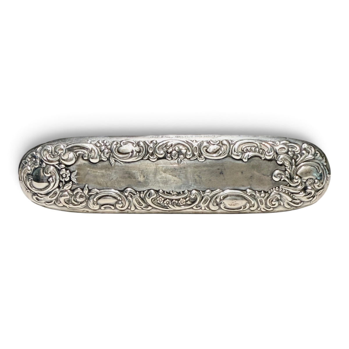 Antique Sterling Silver Repoussé Clothes Brush | Unmonogrammed