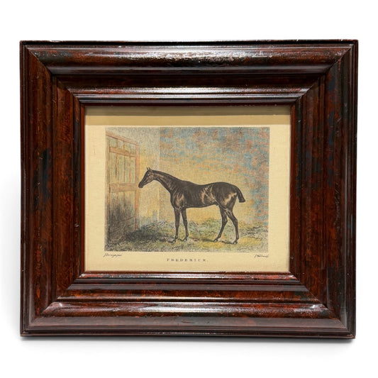 Antique c.1829 Hand-Colored Equestrian Engraving 'Frederick'