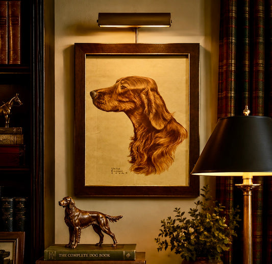 Vintage Gladys Emerson Cook Irish Setter Framed Lithograph