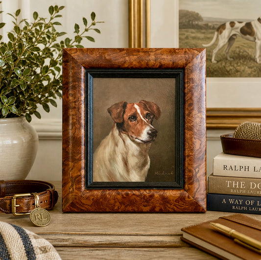 Antique Jack Russell Terrier Original Oil Painting - Signed
