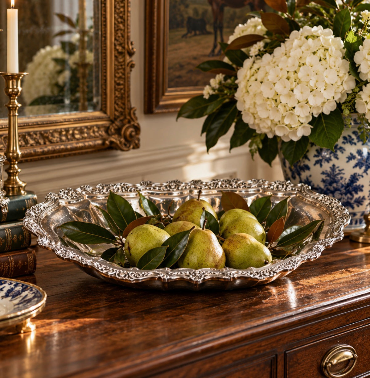 Vintage Silver Ornate Serving Bowl