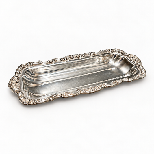 Vintage Poole Lancaster Rose Silverplate Serving Dish No. 440