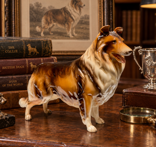 Vintage Porcelain Collie Dog Figurine