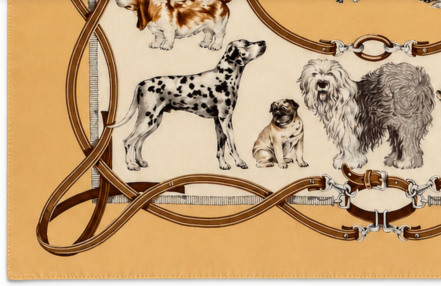 Rare Vintage Brooks Brothers Silk Dog Breeds Scarf - Made In Italy