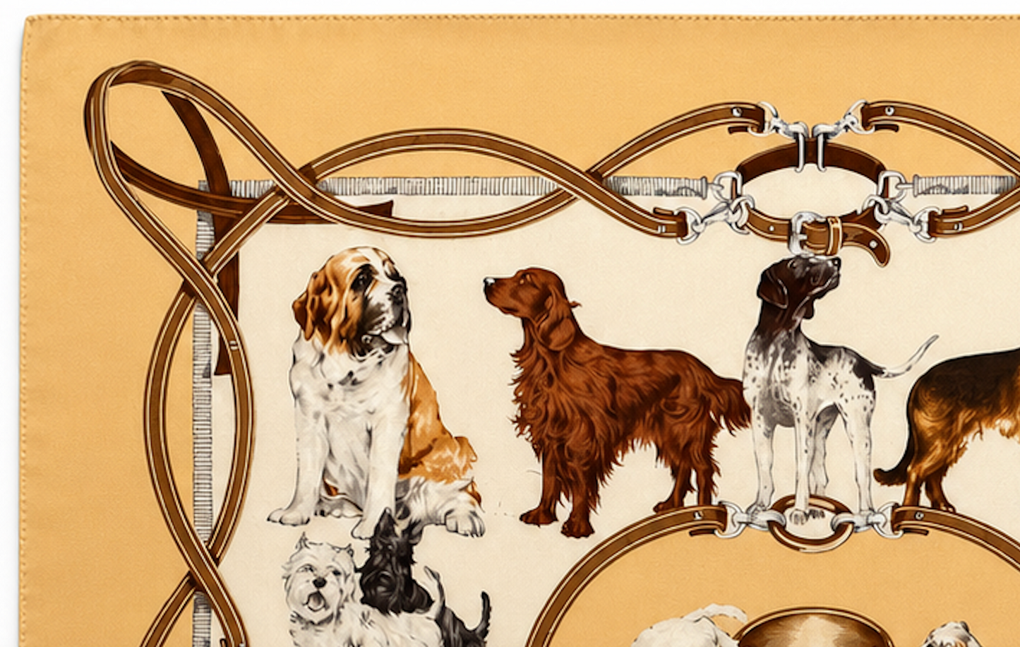 Rare Vintage Brooks Brothers Silk Dog Breeds Scarf - Made In Italy