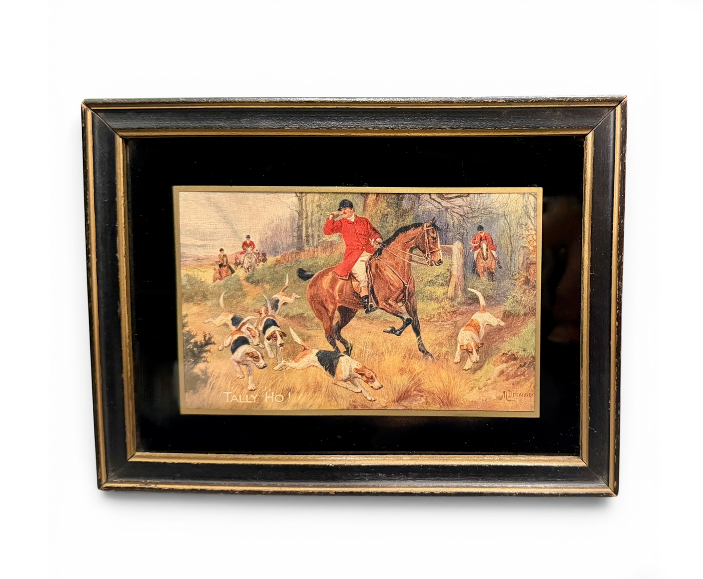 Antique English Tuck’s “Tally Ho!” Fox Hunting Print, c. 1910