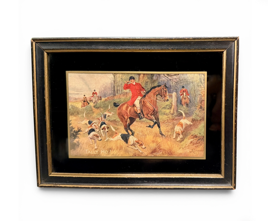 Antique English Tuck’s “Tally Ho!” Fox Hunting Print, c. 1910