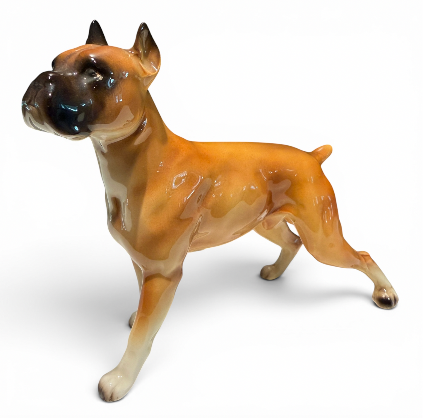 Vintage Lefton English Porcelain Boxer Dog Figurine