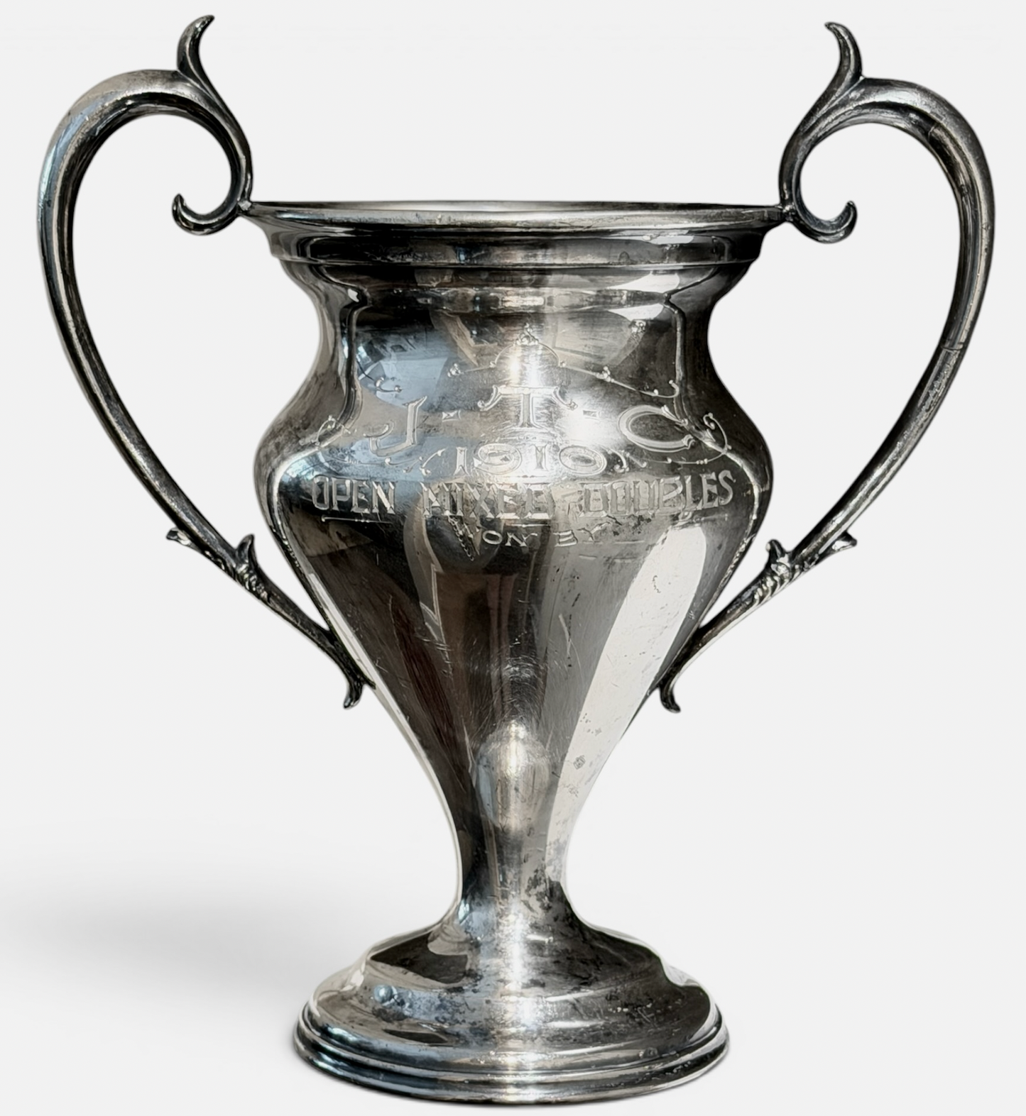 Large c.1910 Antique Silver Loving Cup Lawn Tennis Club Trophy