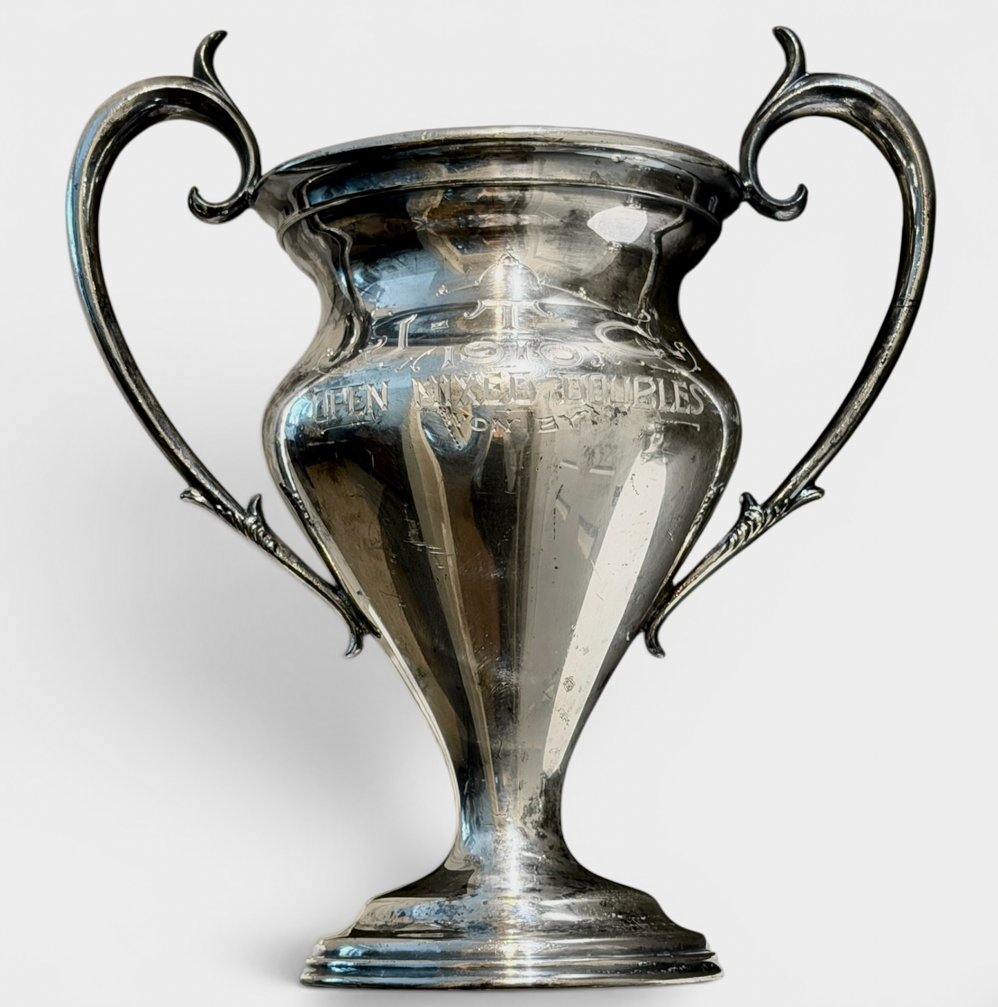Large c.1910 Antique Silver Loving Cup Lawn Tennis Club Trophy