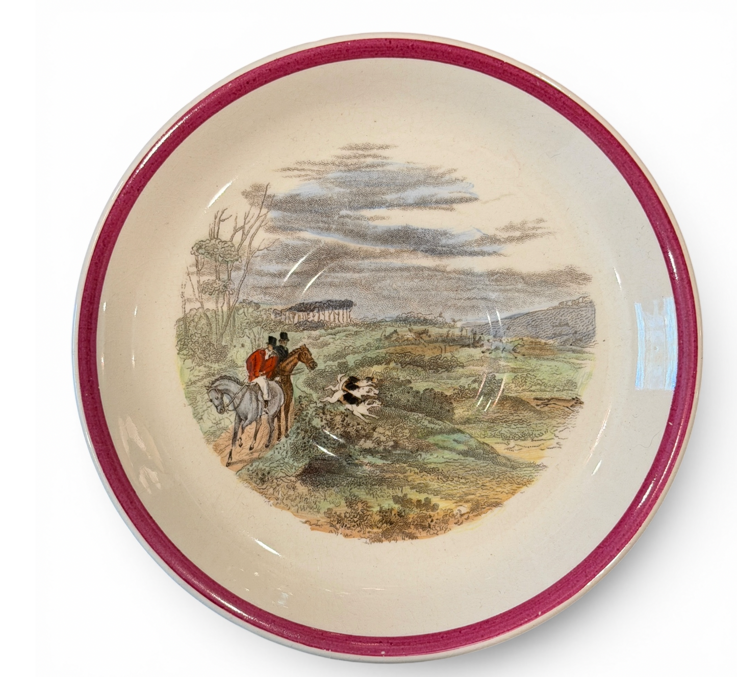 Antique Copeland Spode Herring's Hunt Fox Hunt Cups & Saucers - Set of 4