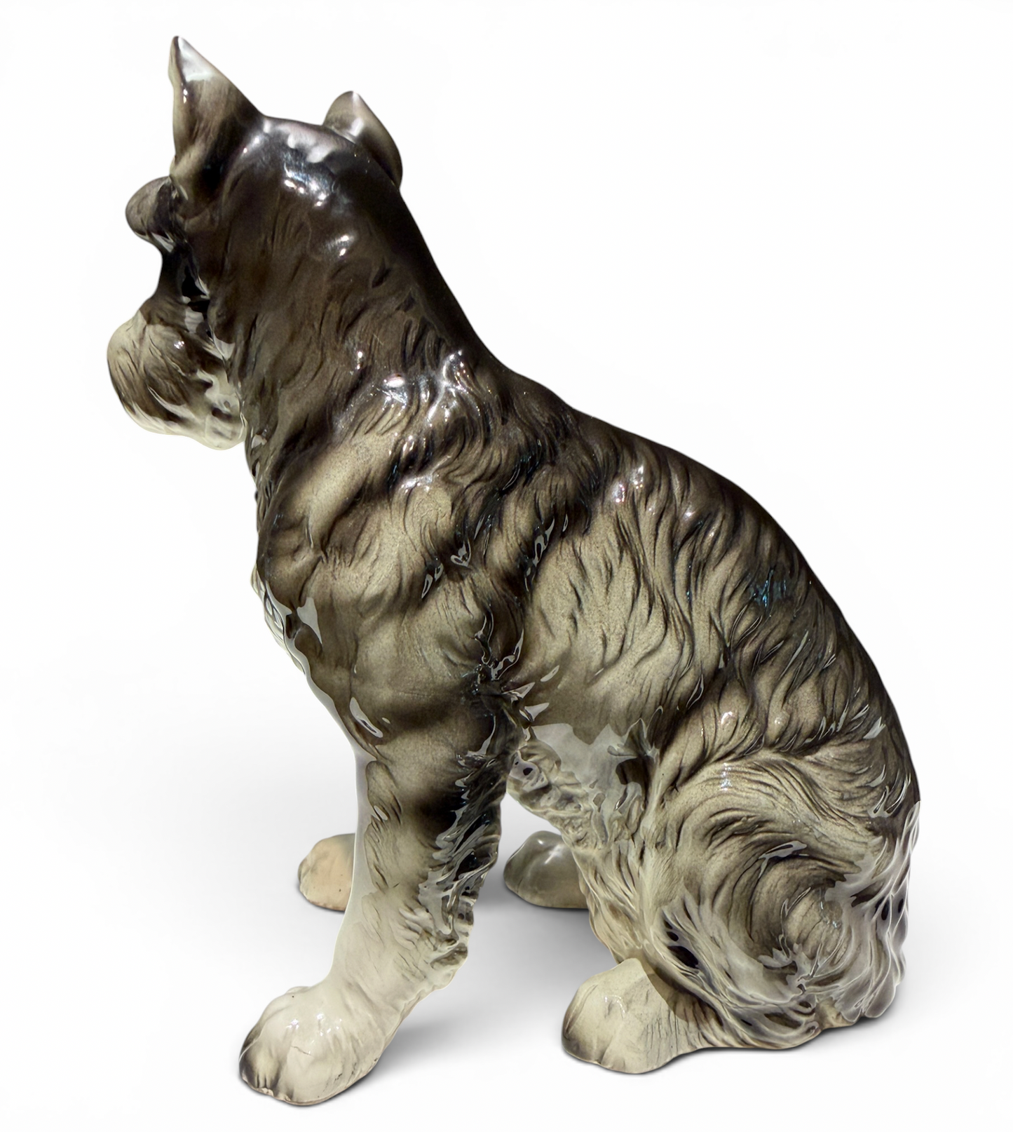 Vintage Porcelain Schnauzer Dog Figurine