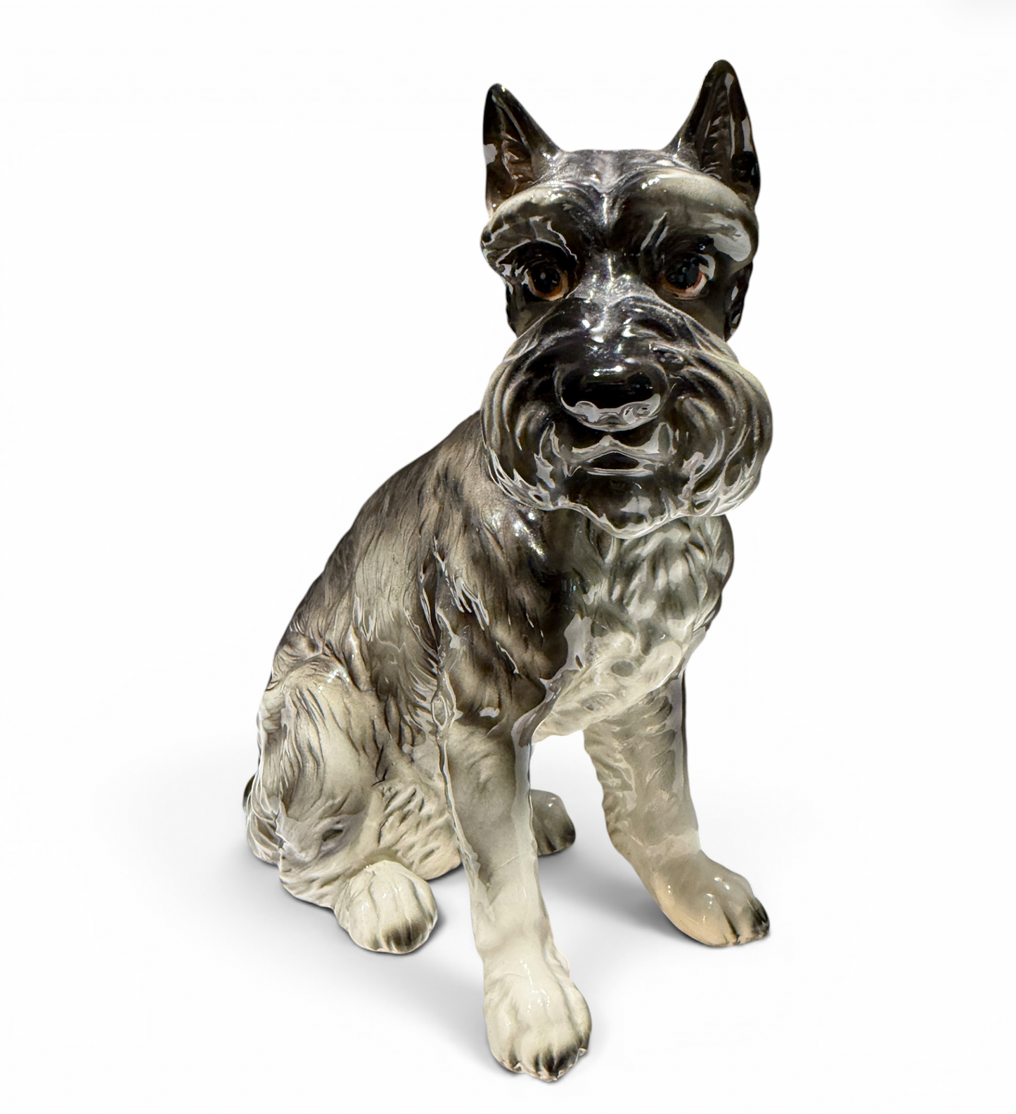 Vintage Porcelain Schnauzer Dog Figurine