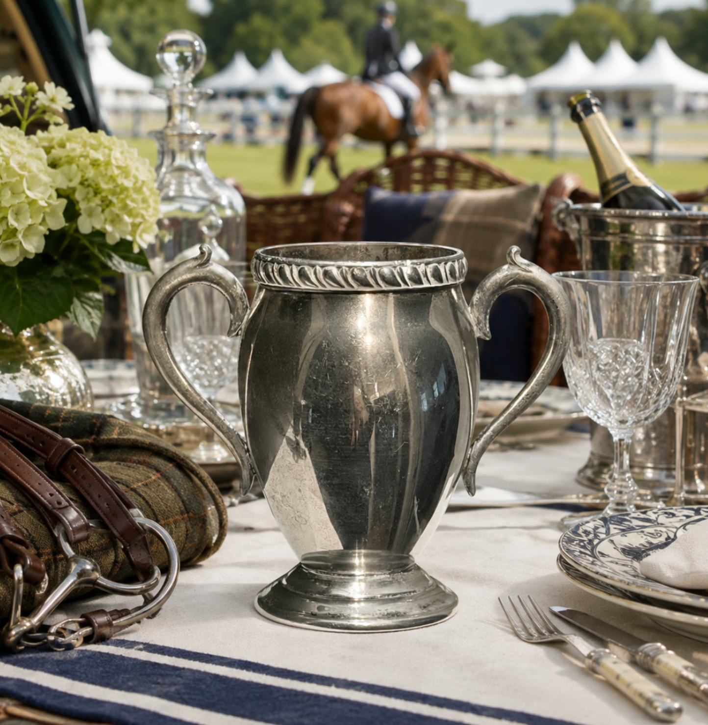 Antique Silver Loving Cup Trophy