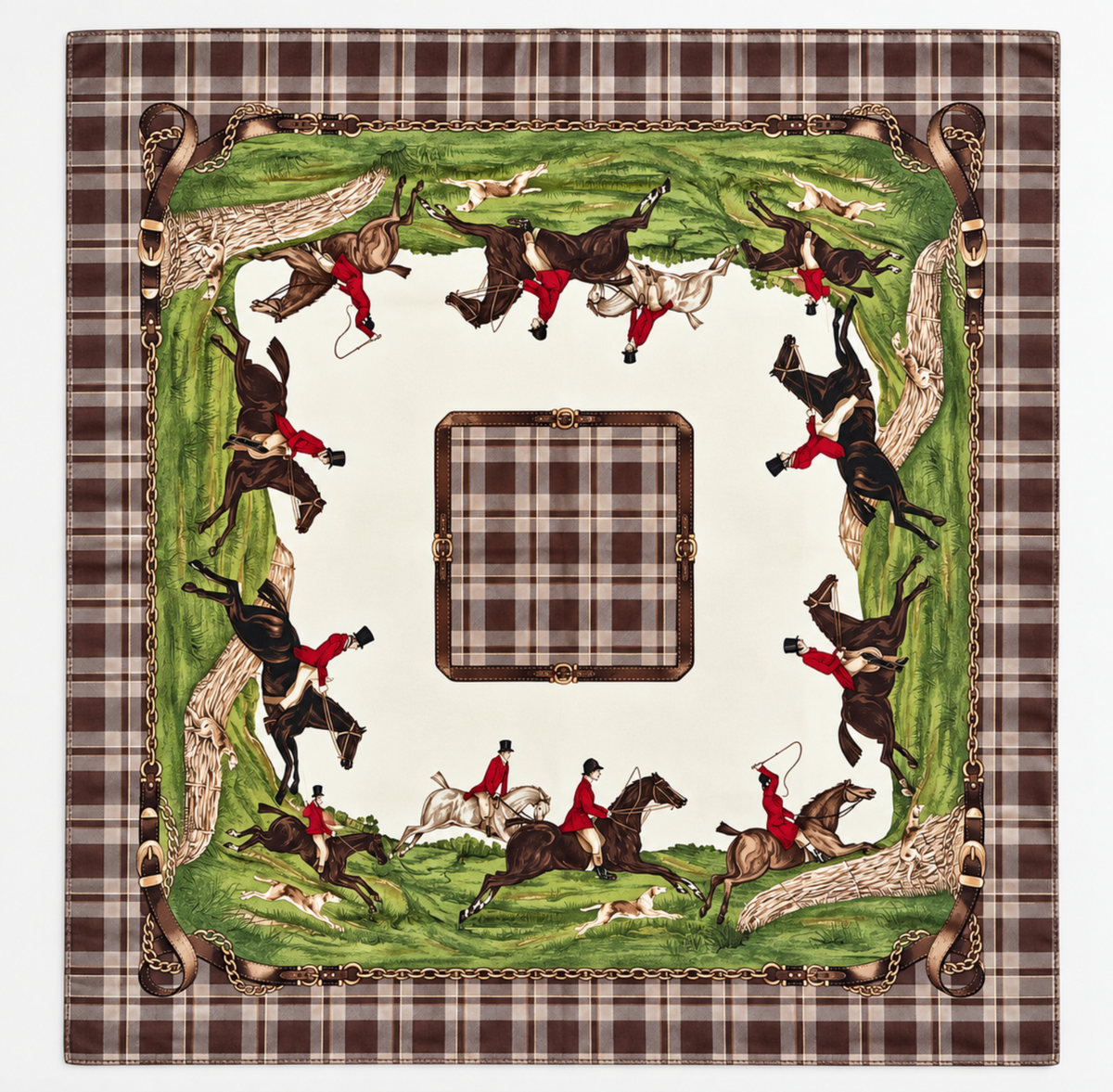 Vintage Silk Fox Hunt Equestrian Scarf – Horses, Hounds & Hunt Riders