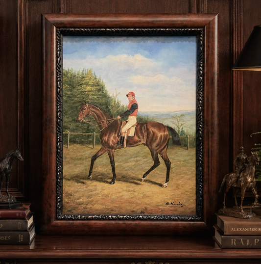 Antique Original Racehorse Oil Painting - Signed & Framed