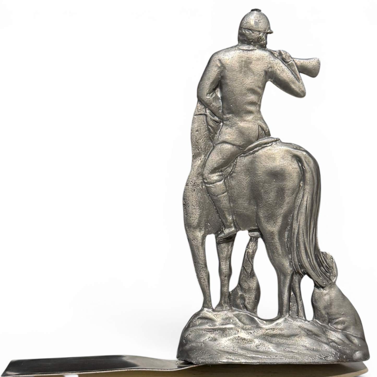 Antique Pewter Fox Hunt Bookend