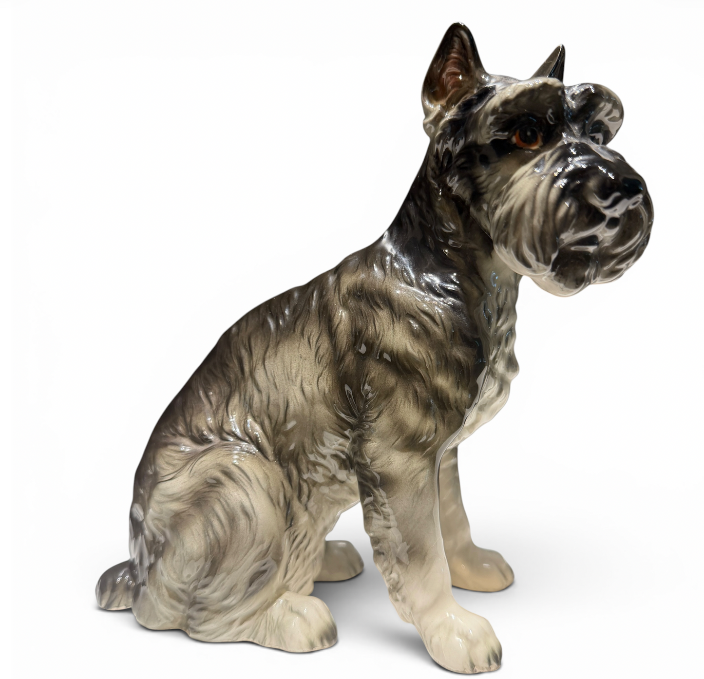 Vintage Porcelain Schnauzer Dog Figurine