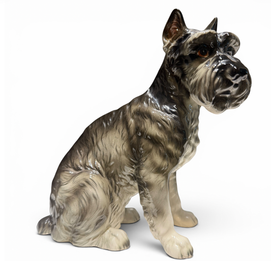 Vintage Porcelain Schnauzer Dog Figurine