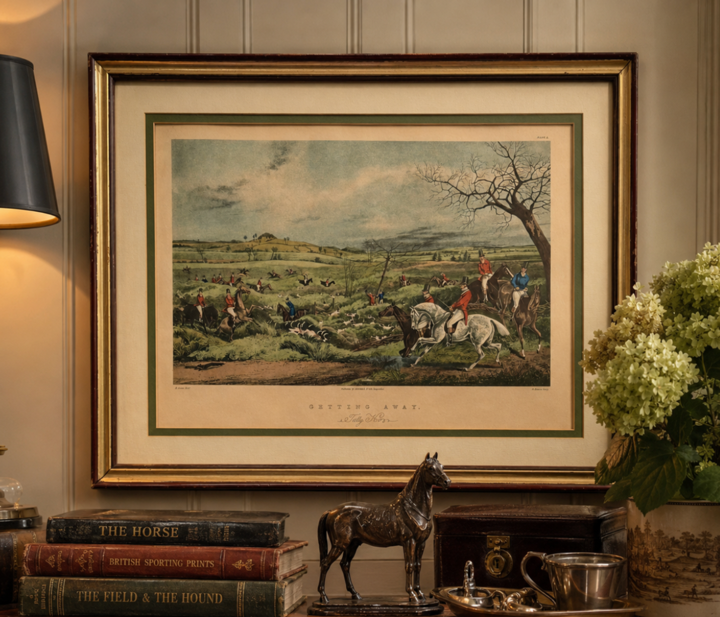 Vintage Henry Alken “Getting Away — Tally Ho” Fox Hunt Lithograph