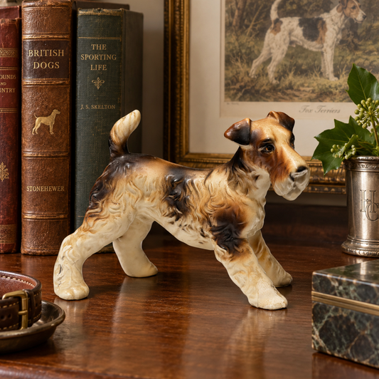 Vintage Ceramic Wire Fox Terrier Figurine