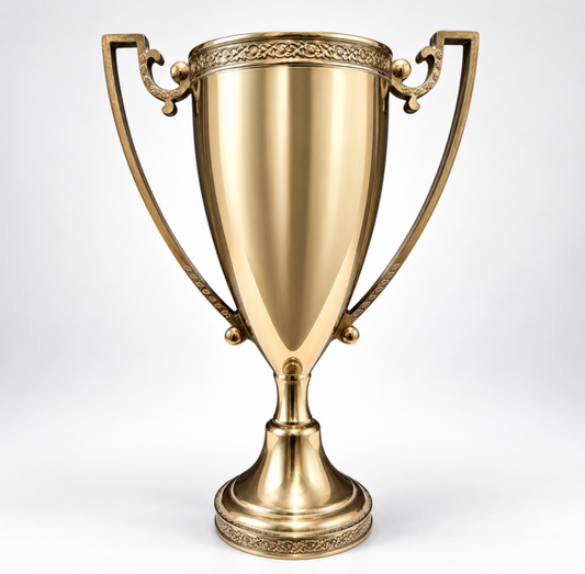 Large Vintage 1974 Gold Loving Cup Trophy