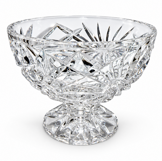 Vintage Cut Crystal Pedestal Compote Dish