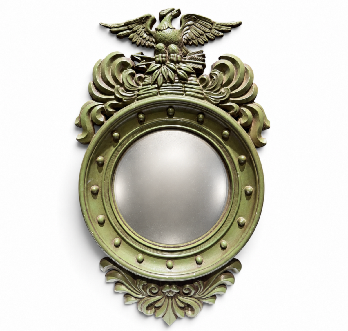 Vintage Federal Eagle Convex Mirror & Matching Candelabra Set