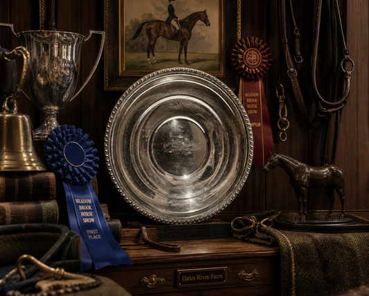 Vintage 1946 Meadow Brook Jr Horse Show Silver Trophy